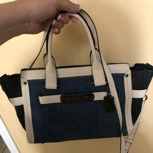 Coach Swagger Carryall in Denim..leather Strap!